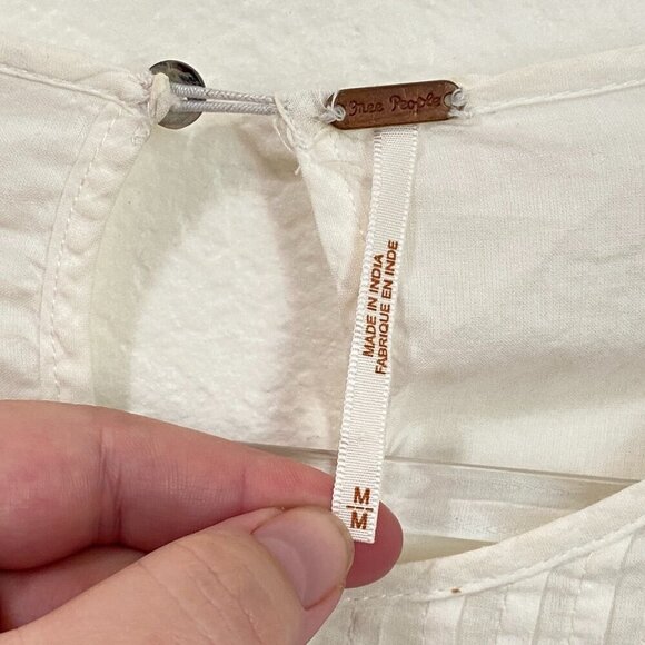 Free People Pavlo embroidered Ivory Babydoll Tunic Dress SZ - Picture 6 of 9